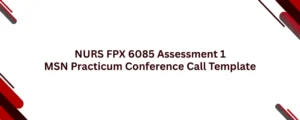 NURS FPX 6085 Assessment 1 MSN Practicum Conference Call Template