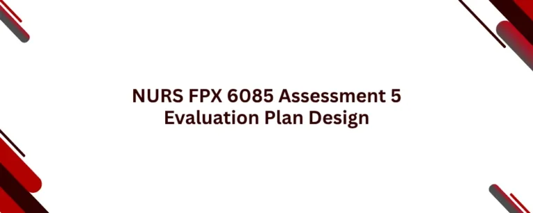 NURS FPX 6085 Assessment 5 Evaluation Plan Design